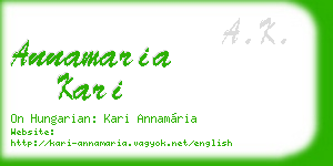 annamaria kari business card